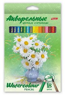 Карандаши "Хатбер" аквар. 18цв. Букет ВКa 18370 заточ. карт. уп