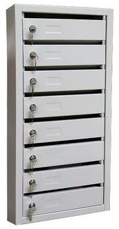 Ящик почтовый ПМ 8 размер ВхШхГ (860х385х195мм) Вертикальный с замками 8 секций