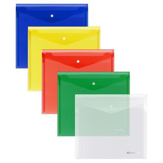 Папка конверт с кнопкой "Berlingo" А5+ 0,18мм OBk 05101