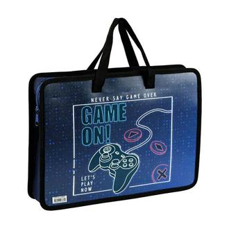 Папка детская А4 пластик 49835 с ручками на молнии 340х245х70