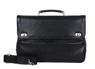 Портфель кожа 2-357к Монтгомери 410*290*105 цвет черный