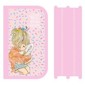 Пенал Пчелка 2 отделения 190х120 ПО 05 Девочка с гусенком