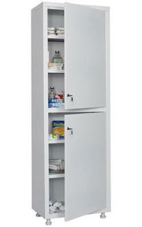 Шкаф металл. М1 175.60.40 М медицинский 1750*600*400  4полки 31кг 2 дверцы металл.