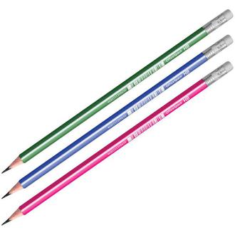 Карандаш пласт. "Спейс" 269151 с ластиком трехгранный