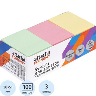 Липкий блок   51*38 100л. Attache 1408011 ассорти