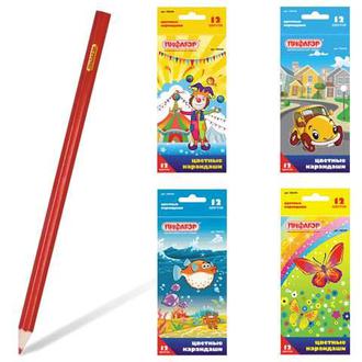 Карандаши "Пифагор" 12цв. заточ. карт. уп
