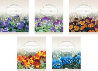 Тетрадь  12л. клетка "Полиграфика" 37487 Анютины глазки