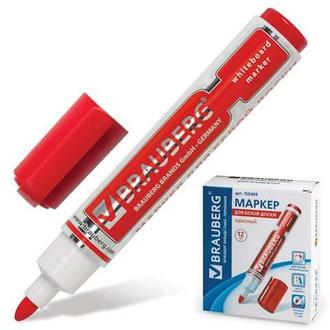Маркер для доски "Brauberg" 5мм 151250 красный