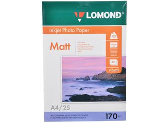 Бумага для фото стр. принтер LOMOND 170г 25л. двухстор. матовая А4