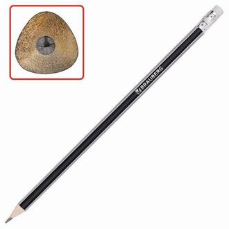 Карандаш чгр. "Brauberg" 180610 трехгранный с ластиком