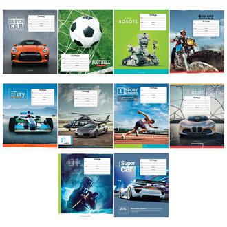 Тетрадь  12л. косая линия "Спейс" 22952 Микс для мальчиков