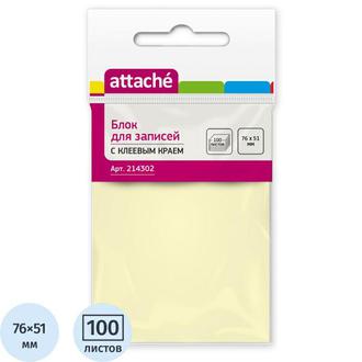 Липкий блок   51*76 100л. Attache 100л. 214302 желтый