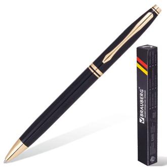Ручка "Brauberg" шарик. De luxe black 141411 синяя корпус черный