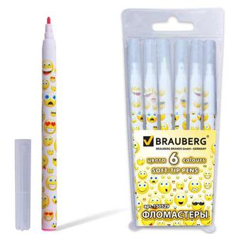 Фломастеры "Brauberg"  6цв. 151937 смываемые