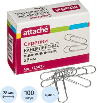 Скрепки 28мм Attache оцинк. 115672