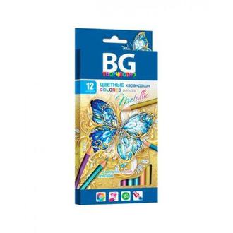 Карандаши "BG" 12цв. 4662 карт/уп металлик