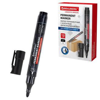 Маркер перм. "Brauberg" 1-3мм 152569 черный