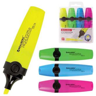 Текстовыделитель набор 4цв. "Brauberg" 1-5мм 151727