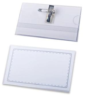 Бейдж (зажим+булавка) 90*57мм 231903 Brauberg