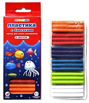 Пластика  6цв. ЗХК 34411083 Цветик 120гр.