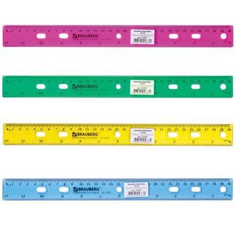 Линейка пластм. 30см "Brauberg" 210284/291