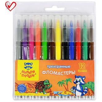 Фломастеры "Мульти" 12цв. 11632 трехгранные
