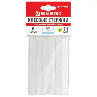 Клеевые стержни для пистолета 670293 6шт./уп. 11мм длина 100мм цвет белый