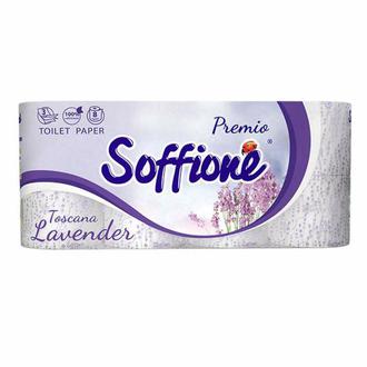 Т/бумага Soffione 3-сл. по 8рул. Premio Lavander/Natural