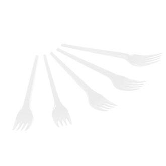 Вилка одноразовая 16см  пластик белая