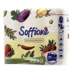 Полотенце бумажное "Soffione" бел. 2сл. 3рулона Menu