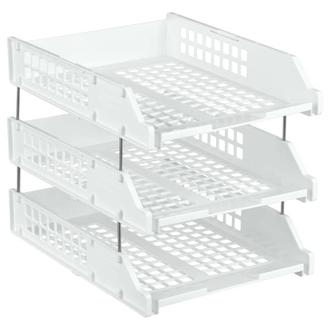 Поддон д/бумаг 3-х ярусный (на мет. стержнях) "Стамм" ЛТГ31718 белый